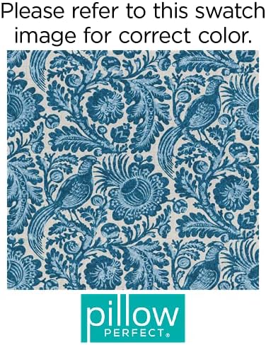Pillow Perfect Paisley Indoor/Outdoor Accent Throw Pillow, Plush Fill, Weather, and Fade Resistant, Large Throw - 18.5" x 18.5", Blue/White Tucker Resist, 2 Count - Image 2