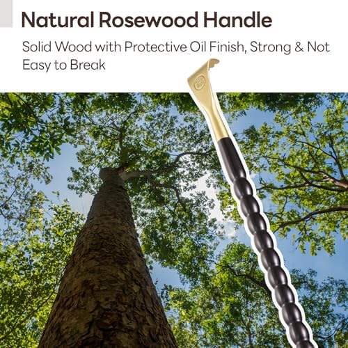 Tomorotec Back Scratcher Massager, Ebony Wood Brass Head Itch Relief 17.5" - Image 2