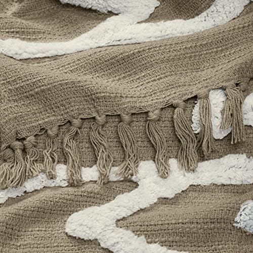 Americanflat 50x60 Throw Blanket - Soft and Breathable Cotton Throw Blanket for Couch, Bed, Chair - Decorative Blankets Perfect for Home, Office, or Outdoor Use - Chocolate and White Tufted Design - Image 6