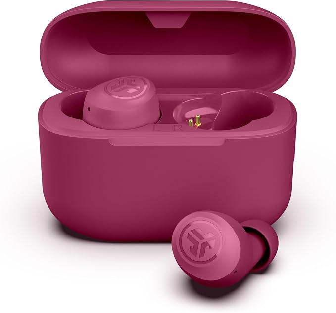 JLab Go Air Pop+, True Wireless Earbuds, Bluetooth Earbuds with Microphone, Dual Connect, EQ3 Sound, Dark Pink by JLab