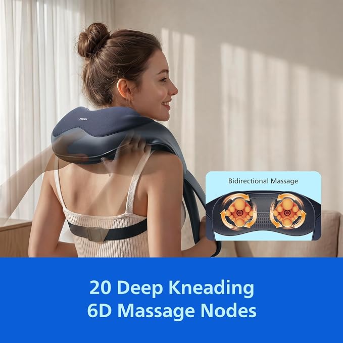 PHILIPS Neck Massager with Heat, Deep Tissue Kneading for Body Relaxation - Image 3
