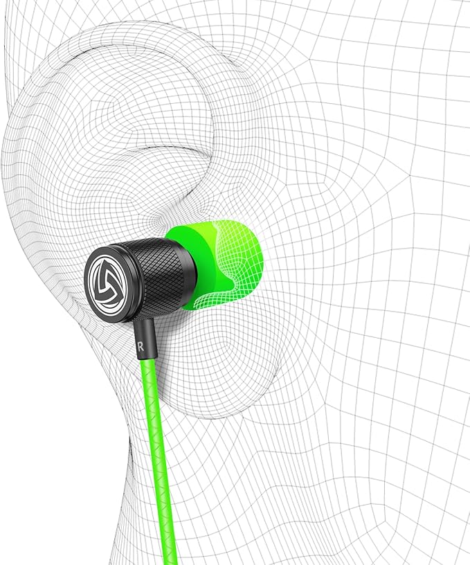 LUDOS Ultra Wired Earbuds in-Ear Headphones, 5 Years Warranty, Earphones with Microphone, Noise Isolating Ear Buds, Memory Foam for iPhone, Samsung, School Students, Kids, Women, Small Ears - Green - Image 8