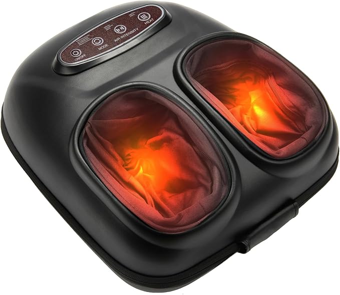 LINGTENG Foot Massager, Heated Foot Massager (Maroon Red) by LINGTENG