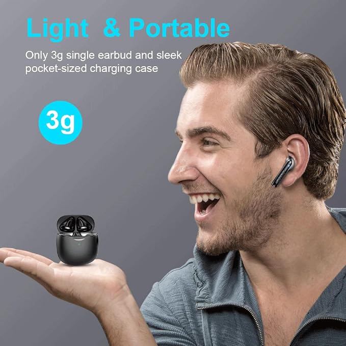 Wireless Earbuds, Bluetooth 5.4 Earbuds Stereo Bass, Bluetooth Headphones | in Ear Noise Cancelling Mic, Sports Earphones IP7 Waterproof, 32H Playtime USB C Mini Charging Case Ear Buds for Android iOS - Image 5