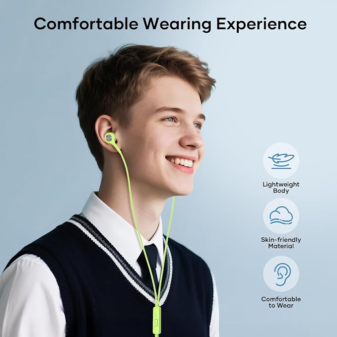 LWZCAM Wired Earbud 5 Pack with 3.5mm Stereo Headphones with Microphone | Bass-heavy sound, a built-in microphone, tangle-free design, ergonomic in-ear style, and compatibility with all 3.5mm jacks - Image 6