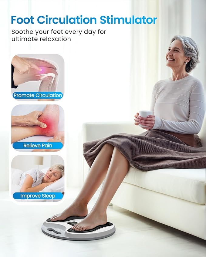 EMS Foot Massager for Neuropathy with 4 TENS Unit Muscle Stimulator Pads - Image 2