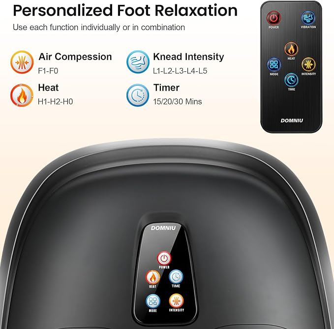 DOMNIU Shiatsu Foot Massager with Heat, Plantar Fasciitis Relief, Fits 13" - Image 4