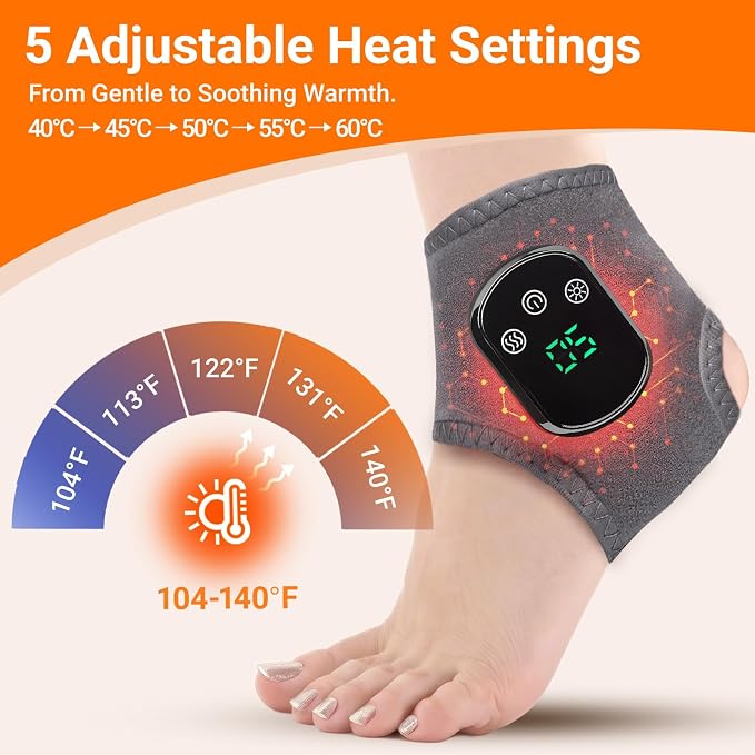 2026 Upgraded Foot Triple Method Massager - Cordless Heated Foot Massager with 5 Heat & 3 Vibration for Soreness Relief & Relaxation, Portable for Home, Office, Travel - Ideal Gift - 2-Pack Gray - Image 3