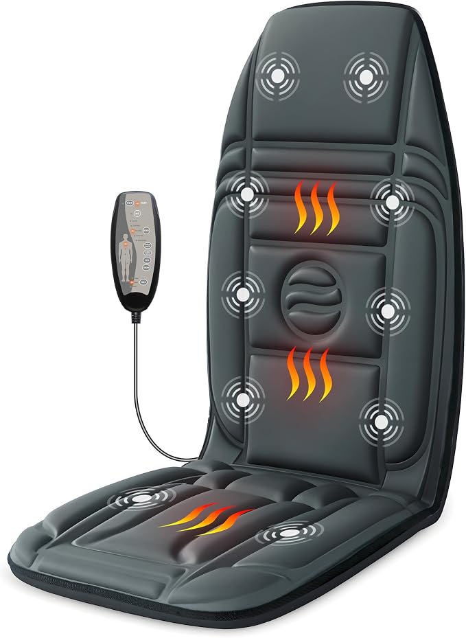 Heycool Back Massager for Chair, Massage Pad with Heat & Vibration by Heycool