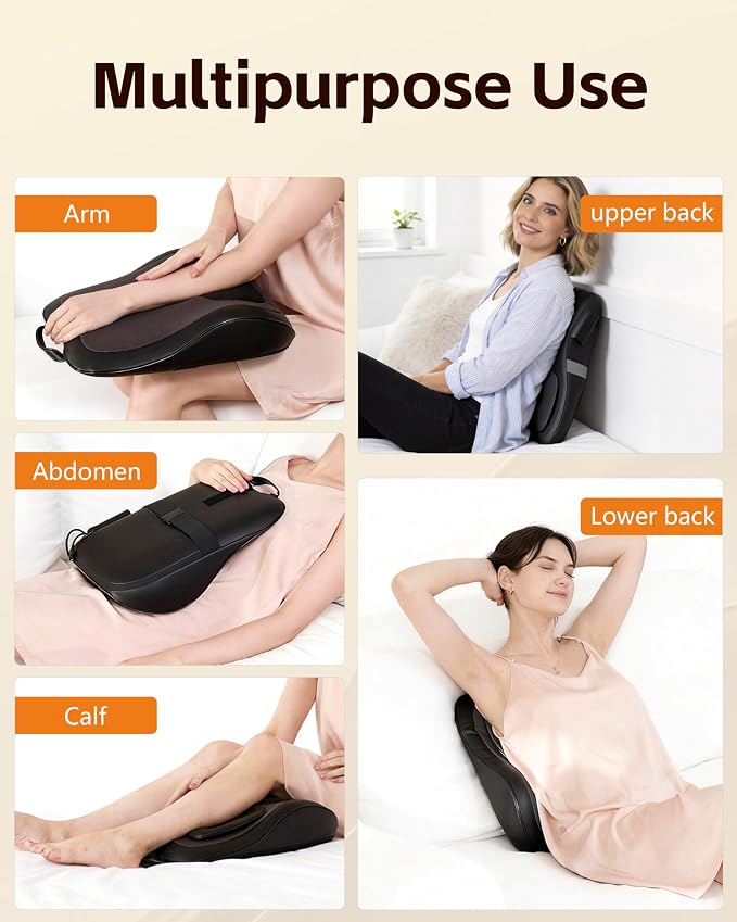 Back Massager With Heat, Pain Relief For Deep Tissue,3D Lower Back Massager - Image 6