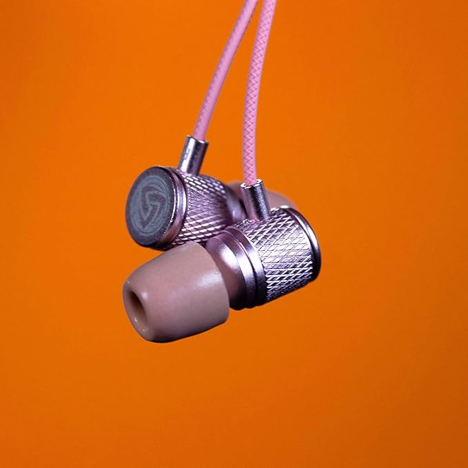 LUDOS Ultra Wired Earbuds in-Ear Headphones, 5 Years Warranty, Earphones with Microphone, Noise Isolating Ear Buds, Memory Foam for iPhone, Samsung, School Students, Kids, Women, Small Ears - Pink - Image 3