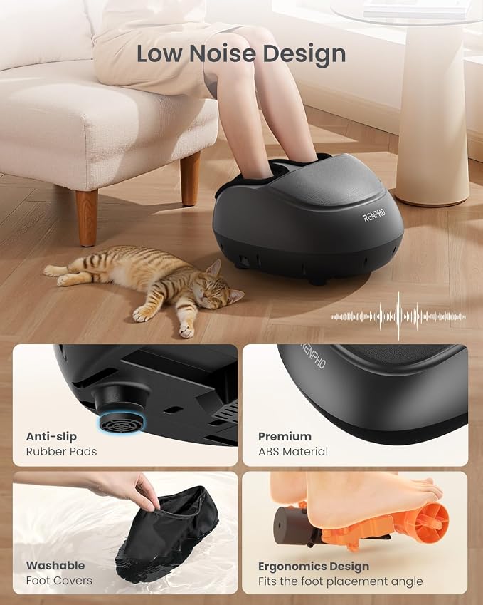 RENPHO Full Foot Massager with Heat, Deep Shiatsu for Plantar Fasciitis - Image 5