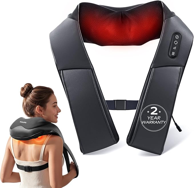 PHILIPS Neck Massager with Heat, Deep Tissue Kneading for Body Relaxation by PhilipsWater