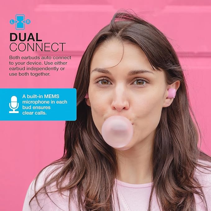 JLab Go Air Pop+, True Wireless Earbuds, Bluetooth Earbuds with Microphone, Dual Connect, EQ3 Sound, Pink - Image 4