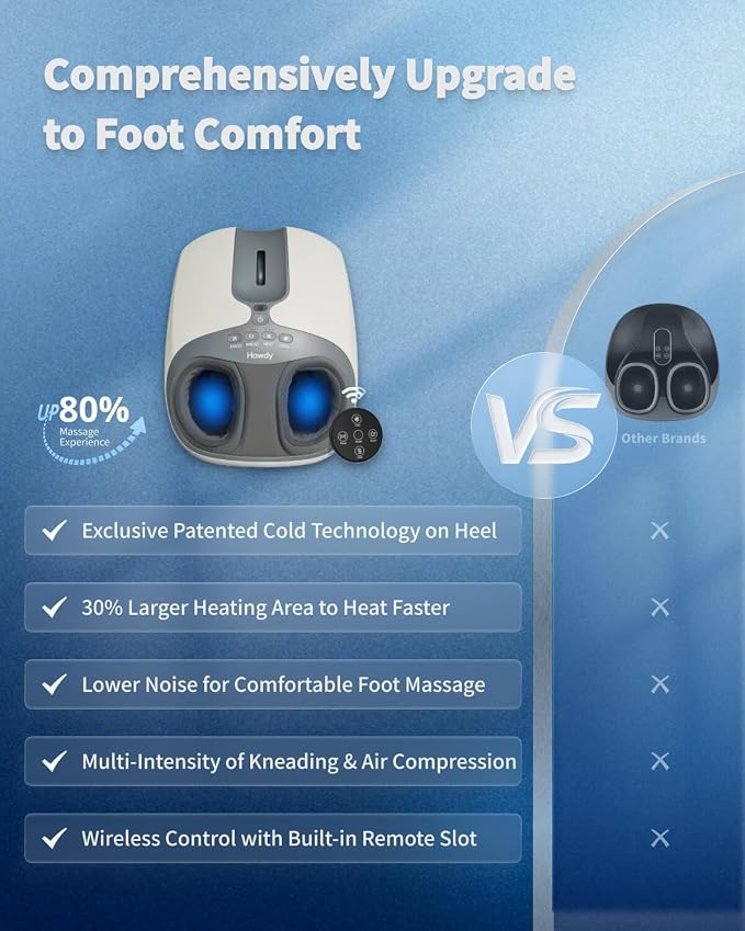 Howdy Foot Massager with Heat & Cold Therapy for Neuropathy - Image 7