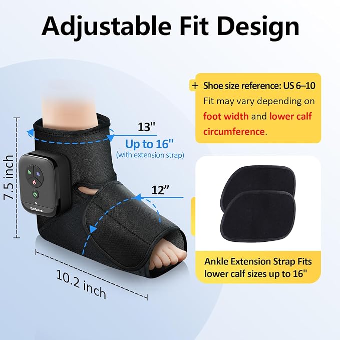 Comfytemp Portable Air Compression Foot Massager with Heat (Fit Size 6-10) - Image 4