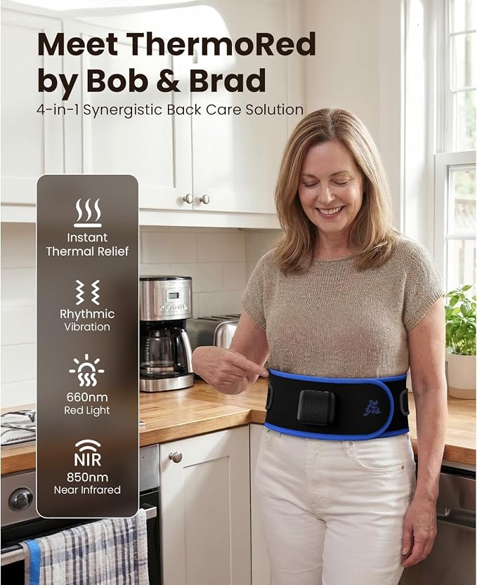 BOB AND BRAD ThermoRed Heating Pad Belt Massager for Lower Back Red Light - Image 2