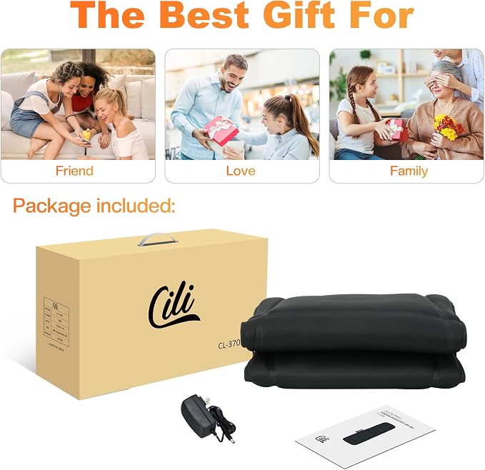 CILI Massage Mat Full Body,Massager Chair Pad,10 Vibration Motors & 5 Massage Modes,Back Massager for Bed,Massage Mattress Pad for Back,Heating Pad with Auto Shut Off, Gifts for Men,Women - Image 7