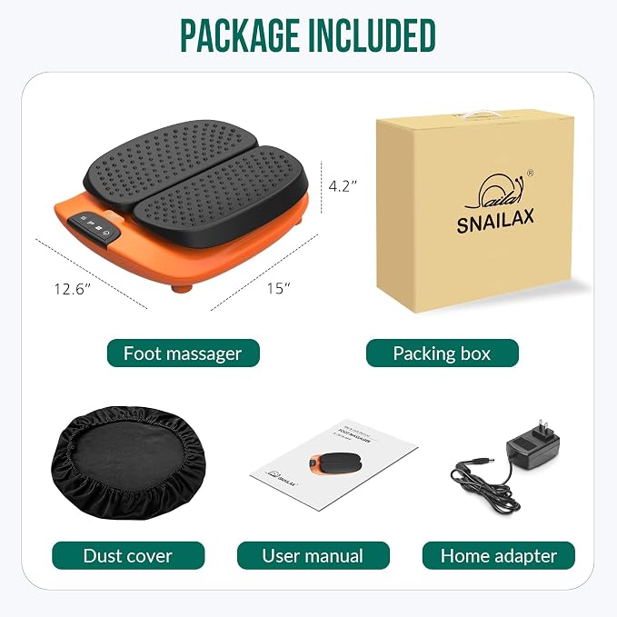 Snailax Vibration Foot Massager with Heat, App Control, Adjustable Vibration Electric Foot Massager Machine for Circulation, Plantar Fasciitis, Pain, Remote Control - Image 9