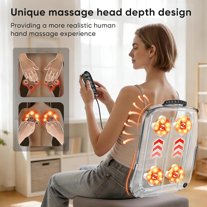 4D Electric Shiatsu Back Massager with Heat - Image 3