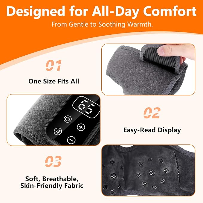 Foot Advanced Renew Triple Method Massager for Neuropathy and Plantar Fasciitis, Cordless Foot Massager with Heat and Vibration, Portable for Home Travel Use（Gray 2pcs） - Image 5
