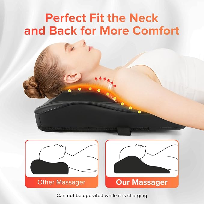 AERLANG Cordless Neck and Back Massager with Heat, 3D Shiatsu Kneading Pillow, 4 Massage Nodes & Bi-Directional Deep Tissue Massage for Neck/Shoulders/Back, Ideal Gift for Women & Men - Image 2