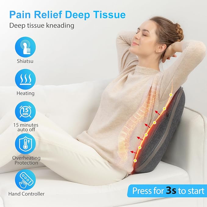 CooCoCo HSA Store Eligible Shiatsu Back Massager with Heat, for Office Home - Image 2
