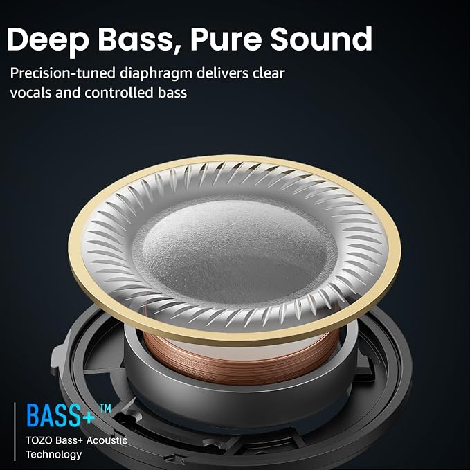 TOZO A1 Wireless Earbuds Bluetooth 5.3 Light Weight in Ear Headphones | IPX5 Waterproof,2 Mics for AI Calls,Immersive Premium Sound Bass Headset with Charging Case,32 EQ via App Light Khaki - Image 3