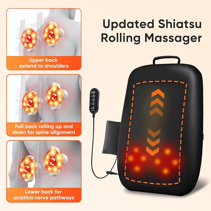 4D Electric Shiatsu Back Massager with Heat - Image 2