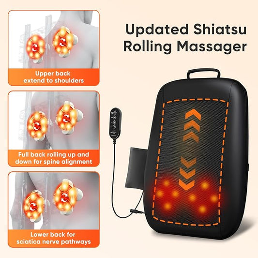 4D Electric Shiatsu Back Massager with Heat - Image 2