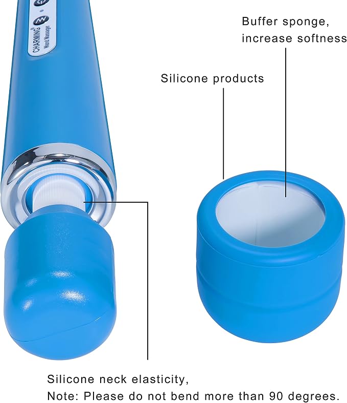 CHARMING Wired Powerful Handheld Back Massager with Strong Personal Therapy Vibration Massager for Sports Recovery, Muscle Aches, Whole Body Pain (Blue) - Image 5