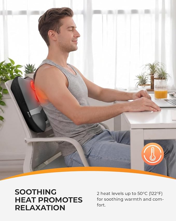 CooCoCo Cordless Neck Back Massager with Heat, Shiatsu Kneading, FSA - Image 5
