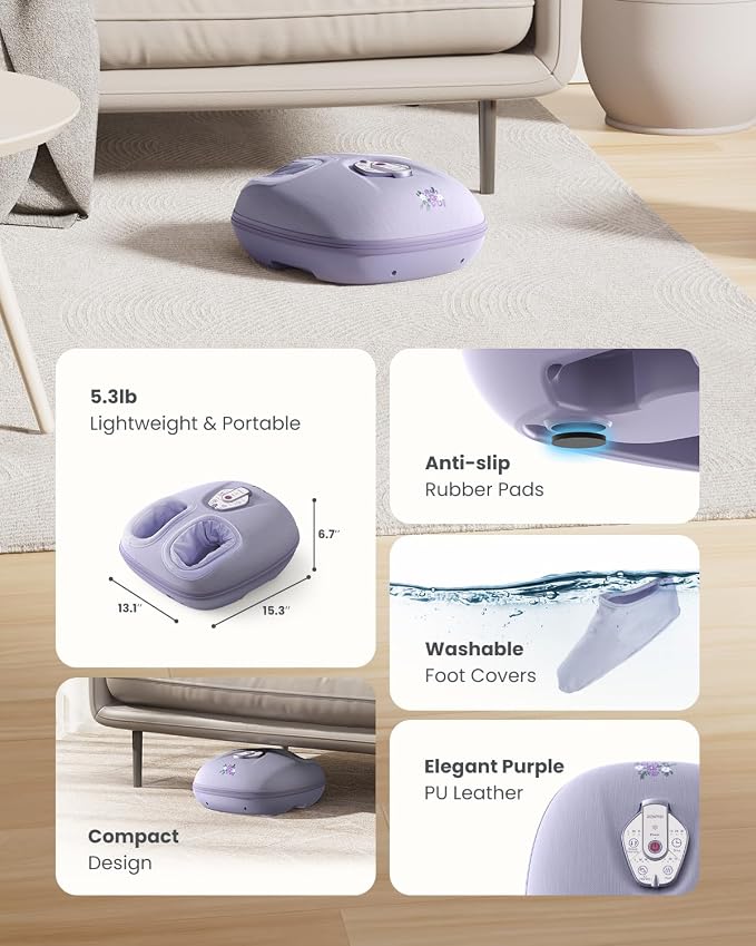 RENPHO Shiatsu Foot Massager with Heat & Kneading for Plantar Fasciitis - Image 6
