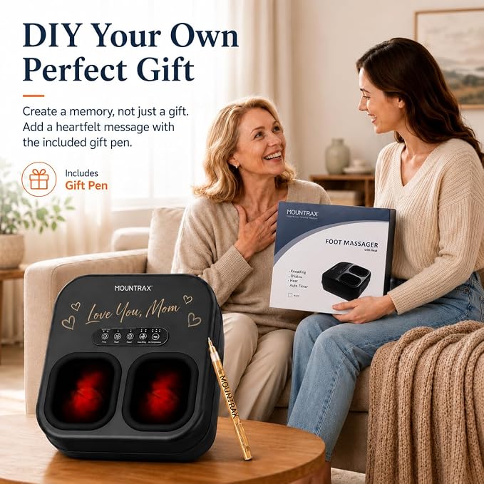 MOUNTRAX Foot Massager with Heating, Compression, Deep Shiatsu Kneading Electric for Plantar Fasciitis, Neuropathy, Improve Circulation and Pain Relief for Father and Mother's Day Gifts - Image 3
