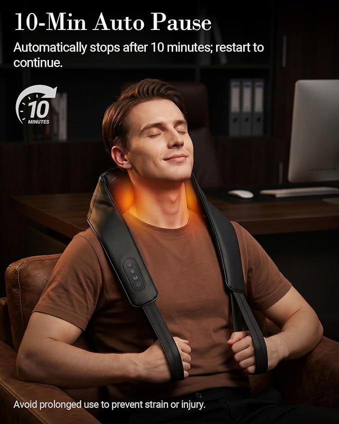 CuPiLo Neck and Shoulder Massager with Heat for Pain Relief Deep Tissue, Electric Cordless 4D Shiatsu Neck Massager for Relax Neck, Shoulder & Back, Use at Home, Office - Image 5