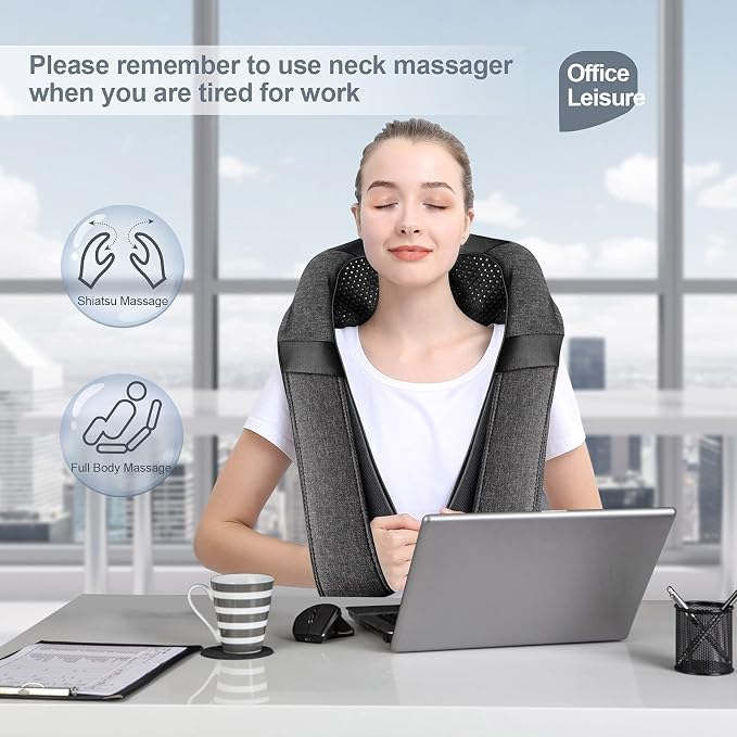Shiatsu Neck and Back Massager with Heat for Pain Relief Deep Tissue Gifts - Image 5
