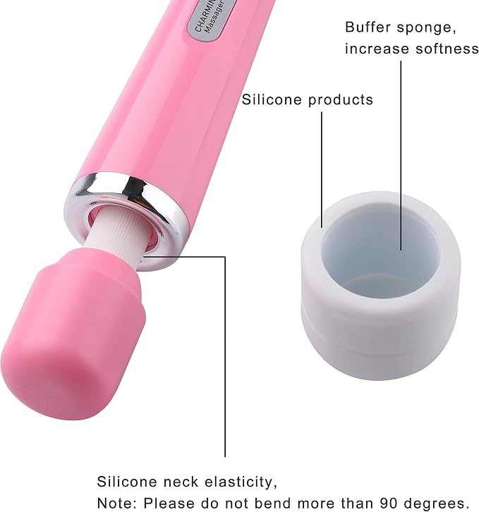 CHARMING Wired Powerful Handheld Back Massager with Strong Vibrations, Personal 10 Speeds Therapy Massager for Sports Recovery, Muscle Aches, Body Pain (Pink) - Image 5