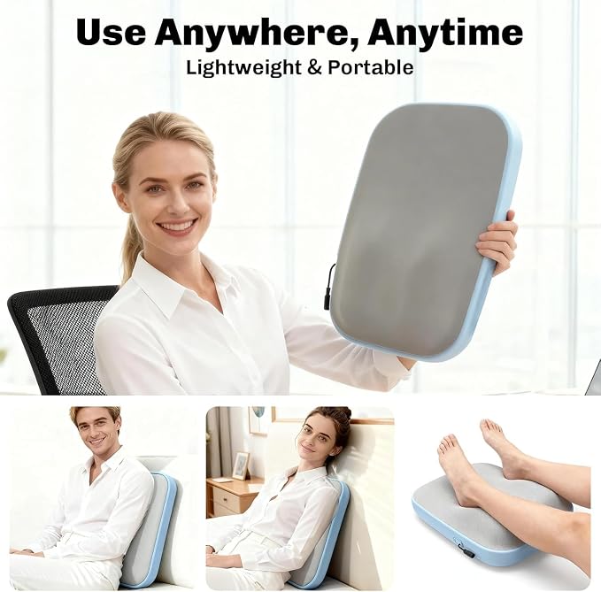Solucky Back Massager for Pain Relief Deep Tissue, Back Massager with Heat, Deep Kneading Massage for Back, Adjustable Intensity & Dual Modes, Red Light Heating Therapy, 12V Corded for Home & Office - Image 4