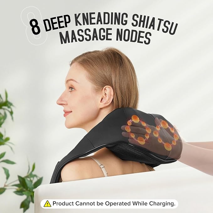 Cordless Shiatsu Neck and Shoulder Massager, Back Massager with Heat ,Massage Deeper Tissue 4D Kneading Massage for Shoulder, Neck and Back, Use at Home, Office, Car - Gifts for Fathers Day Dad Gift - Image 7