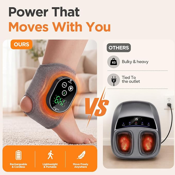 Cordless Foot Massager for Neuropathy Ankle Heating Pad with Massager - Image 3