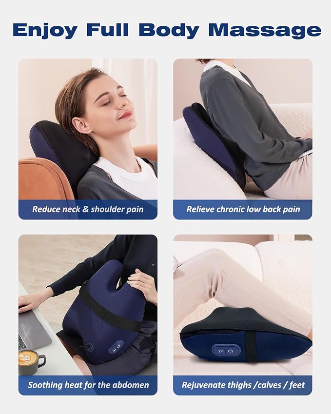 Shiatsu Neck and Back Massager with Heat, Neck and Shoulder Massagers, Deep Tissue Kneading Massage Pillow for Lower Back, Shoulder, Leg Muscle Pain Relief, Relax Christmas Gift for Woman Man Dad Mom - Image 8