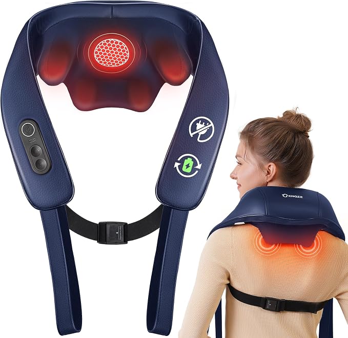 KNQZE Cordless Neck Massager for Pain Relief Deep Tissue with Heat by KNQZE