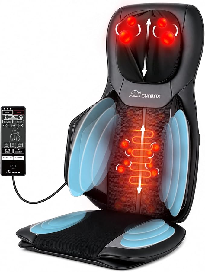 Snailax 2026 Upgraded Neck and Back Massager, Massage Chair Pad with Heat by Snailax