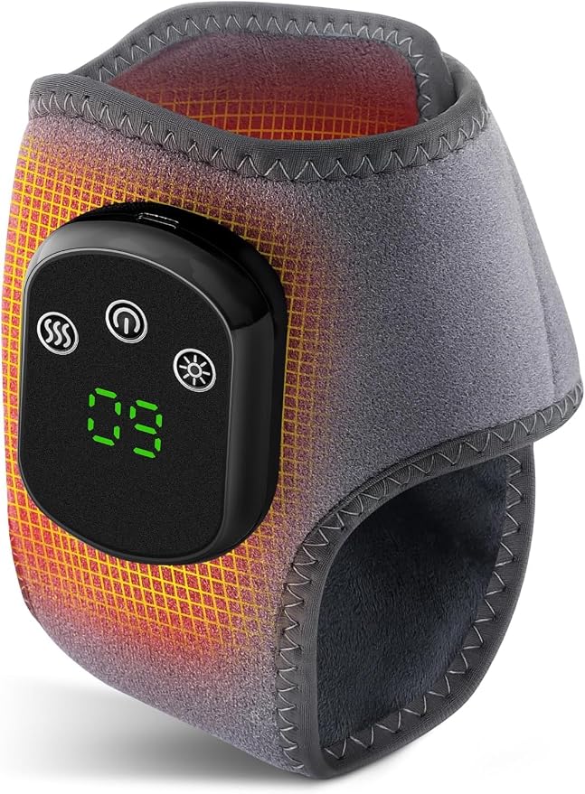 Cordless Ankle Massager with Heat, Rechargeable Ankle Heating Pad Wrap for Pain Relief, Portable Heated Foot Massager for Neuropathy Plantar Fasciitis, 5 Heat Levels 3 Vibration Modes Auto Shut Off - Image 8