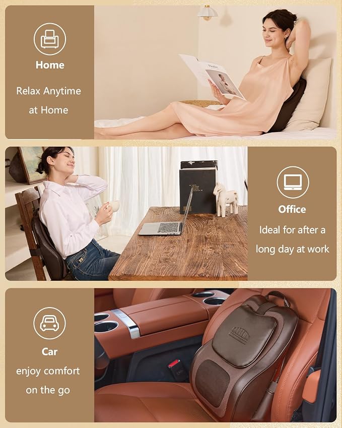 Back Massager With Heat For Pain Relief, 3D Lower Back Massager Deep Tissue - Image 5