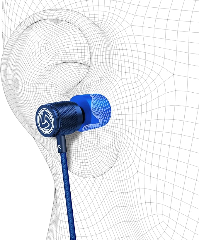 LUDOS Ultra Wired Earbuds in-Ear Headphones, 5 Years Warranty, Earphones with Microphone, Noise Isolating Ear Buds, Memory Foam for iPhone, Samsung, School Students, Kids, Women, Small Ears - Blue - Image 8