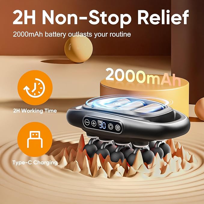 20 Head Massage Gun Deep Tissue - 2026 Upgrade Back Muscle Massager - Image 7