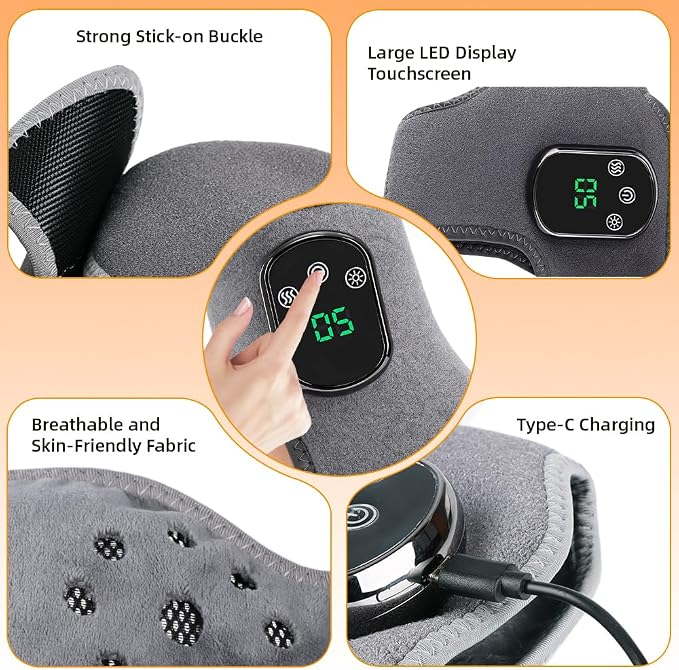 IFTHFOUR 2Pcs Foot and Ankle Massager with Heat, Portable Heated Wrap, 3 Vibration Modes and 5 Heat Settings, USB Charging, Ideal for Home and Travel - Image 6