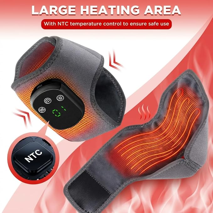Foot Massager for Neuropathy, Foot Renew Triple Method Massager, Foot and Ankle Massager with Heat, 3 Modes & 5 Heat Levels for Pain Relief & Circulation Support - Gray 1pc - Image 5