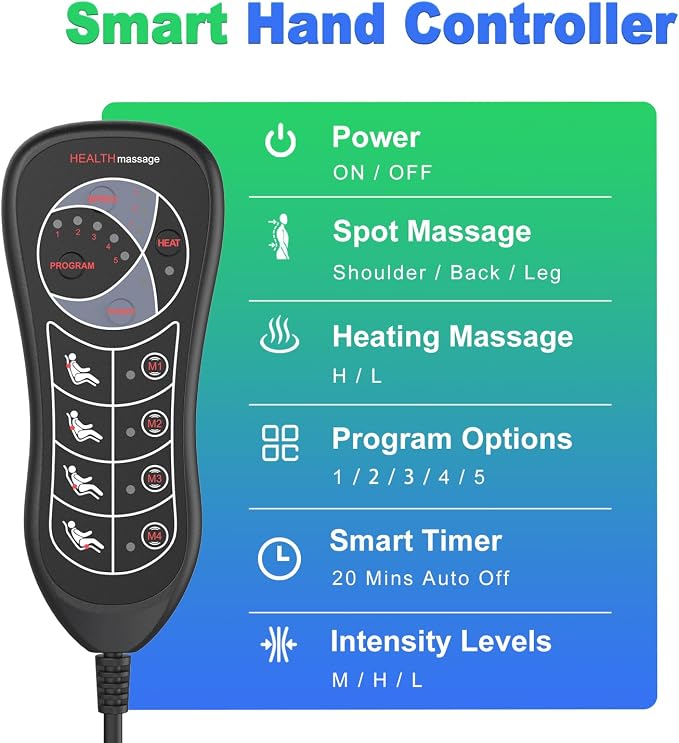 Full Body Massage Mat with Heat, Vibration Massage Mattress Pad with Lumbar Support Cushion, Foldable Massage Mat for Bed, Sofa & Floor, Relaxation & Comfort - Image 7